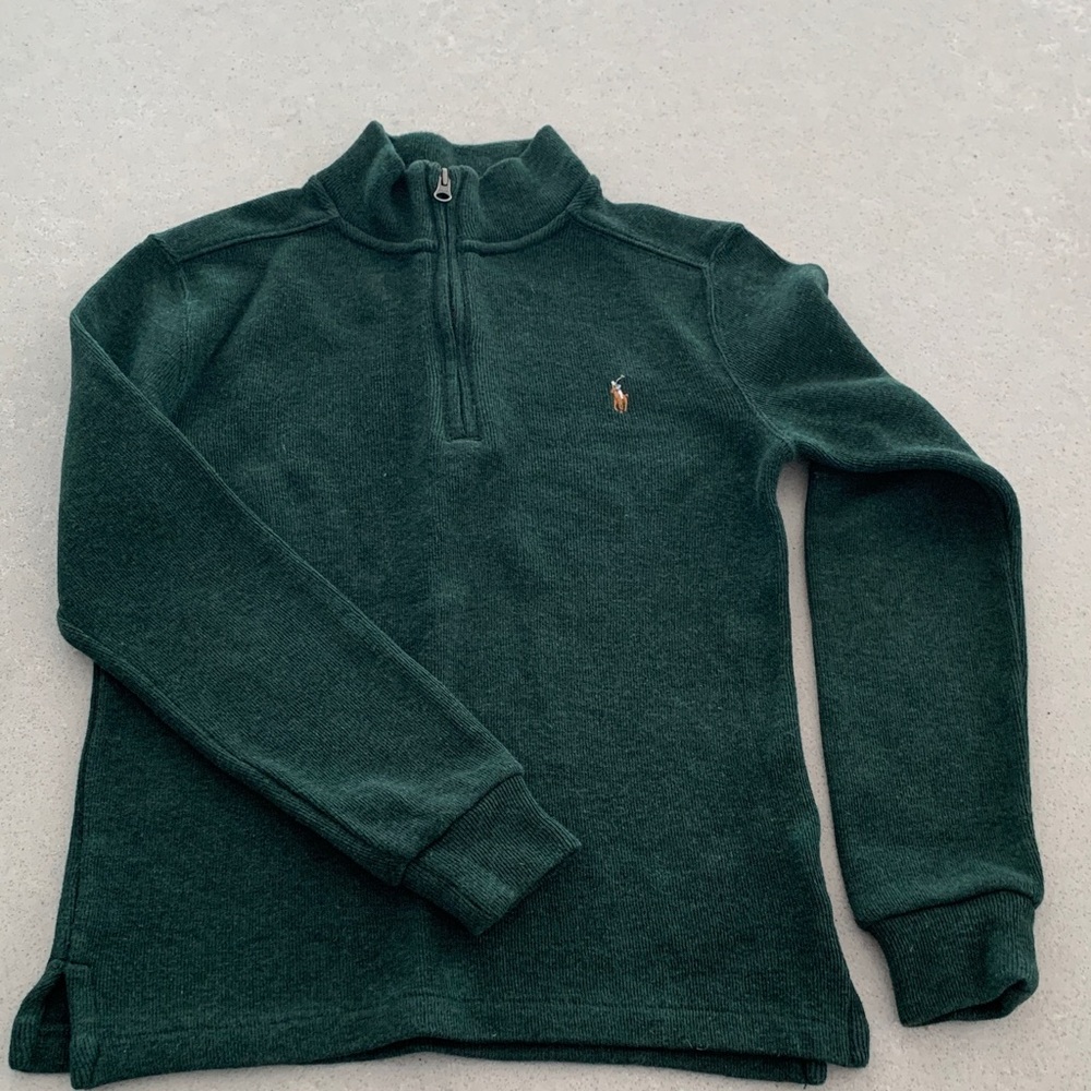 Polo by Ralph Lauren Kid Forest Green Zip-Up Sweater